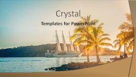  Presentation with polynesia - PPT theme having cruise-ship-luxury-travel-landscape background and a lemonade colored foreground