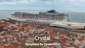  Presentation with ship engineering - Audience pleasing PPT layouts consisting of cruise ship moored in lisbon backdrop and a tawny brown colored foreground