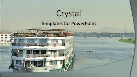  Presentation with nile river - Colorful theme enhanced with cruise ship on nile river backdrop and a light gray colored foreground
