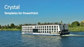  Presentation with nile river - Audience pleasing slides consisting of cruise ship on nile river backdrop and a teal colored foreground