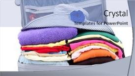  Presentation with silver chalice - Presentation theme having cruise ship resort - open silver suitcase with clothing background and a light blue colored foreground