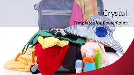  Presentation with silver fern black white flag - Cool new PPT theme with cruise ship resort - open silver suitcase with clothing backdrop and a light blue colored foreground