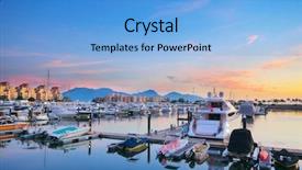  Presentation with hongkong - Audience pleasing PPT layouts consisting of cruise ship resort - yachts in the golden coast backdrop and a light blue colored foreground