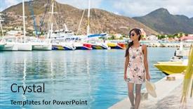  Presentation with port popular - Audience pleasing presentation design consisting of cruise ship travel destination netherlands backdrop and a light blue colored foreground