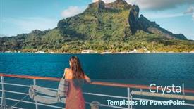  Presentation with luxury lifestyle - Presentation design featuring cruise-ship-travel-vacation-luxury background and a ocean colored foreground