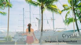  Presentation with cruise ship - PPT theme consisting of cruise-ship-vacation-travel-tourist background and a light gray colored foreground