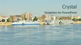  Presentation with cruise ships - Beautiful theme featuring cruise ships on nile river backdrop and a lemonade colored foreground