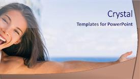  Presentation with crop - Colorful presentation design enhanced with cruise summer vacation fun backdrop and a sky blue colored foreground