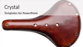  Presentation with classic bussines - Beautiful slide deck featuring cruiser - classic leather bicycle saddle isolated backdrop and a white colored foreground