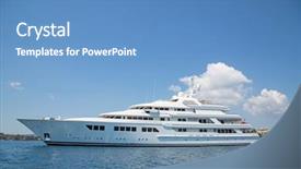  Presentation with luxury yacht - Cool new PPT theme with cruiser - luxury large super or mega backdrop and a teal colored foreground