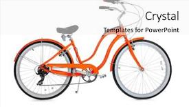  Presentation with bicycle - Slide set consisting of cruiser - modern bicycle on white background background and a white colored foreground