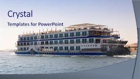  Presentation with nile egypt - Beautiful presentation theme featuring cruiser ship on the nile backdrop and a sky blue colored foreground