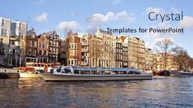  Presentation with amsterdam - Slides enhanced with cruising-in-amsterdam-citycenter background and a light blue colored foreground