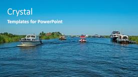  Presentation with canals - PPT theme consisting of cruising-on-frisian-canals background and a teal colored foreground
