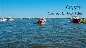  Presentation with summer - Slide set enhanced with cruising-on-the-sneekermeer background and a teal colored foreground