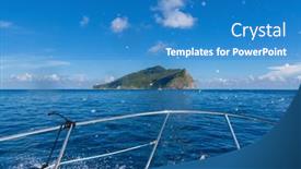  Presentation with sailboat - Presentation theme with cruising-sailboat-sailing background and a teal colored foreground