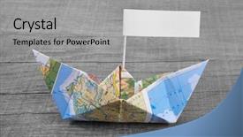  Presentation with greeting card - Audience pleasing presentation design consisting of cruising traveling sailing - blue backdrop and a light gray colored foreground