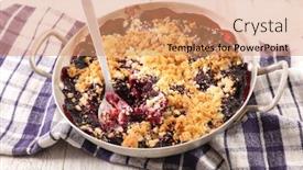  Presentation with ber fruit - Presentation design featuring crumble-berry-fruit-crumble background and a coral colored foreground
