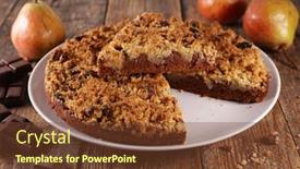  Presentation with pear - PPT layouts having crumble-cake-with-pear background and a tawny brown colored foreground