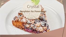  Presentation with ice cream - Presentation design having crumble-pie-with-black-currants background and a lemonade colored foreground