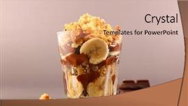  Presentation with plant tissue culture banana - Slide set with crumble with banana and chocolate background and a soft green colored foreground