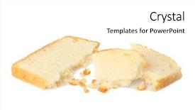  Presentation with bread - Cool new slides with crumbled pieces of bread isolated backdrop and a  colored foreground