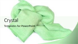  Presentation with fresh water splash green apple isolated white - Presentation theme consisting of crumpled green microfiber cloth isolated background and a mint green colored foreground