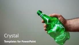  Presentation with plastic bottle - Audience pleasing slides consisting of crumpled-green-plastic-bottle-close backdrop and a gray colored foreground