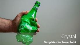  Presentation with plastic bottle - Colorful slides enhanced with crumpled-green-plastic-bottle backdrop and a gray colored foreground