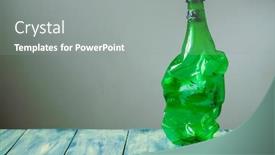  Presentation with plastic bottle - Audience pleasing slides consisting of crumpled-green-plastic-bottle backdrop and a gray colored foreground