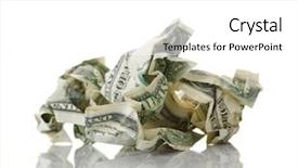  Presentation with floral border over white - Audience pleasing slides consisting of crumpled money isolated over white backdrop and a white colored foreground