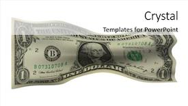 Presentation with dollar - Audience pleasing PPT layouts consisting of crumpled-one-dollar-bill backdrop and a white colored foreground