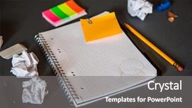  Presentation with creative - Cool new PPT theme with crumpled paper - creative block concept backdrop and a gray colored foreground