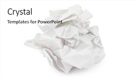  Presentation with paper - PPT theme having crumpled paper - isolated on white background and a white colored foreground
