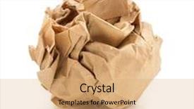  Presentation with paper - Colorful PPT theme enhanced with crumpled-paper-ball-on-white backdrop and a coral colored foreground