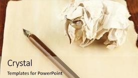  Presentation with pen ink paper - Amazing PPT layouts having crumpled paper ball with ink backdrop and a lemonade colored foreground