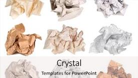  Presentation with crumpled paper various balls - Cool new presentation design with box for kids with food backdrop and a coral colored foreground.