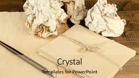  Presentation with pen ink paper - Beautiful slide set featuring crumpled paper balls with ink backdrop and a  colored foreground