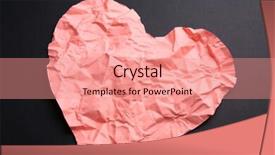  Presentation with black paper - PPT theme consisting of crumpled-paper-heart-on-black background and a coral colored foreground