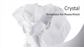  Presentation with crumpled paper various balls - Amazing presentation theme having crumpled paper isolated backdrop and a white colored foreground