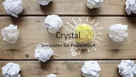  Presentation with inspiration - Theme enhanced with crumpled paper light bulb metaphor background and a coral colored foreground