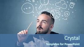  Presentation with doodles - Presentation design having crumpled paper with mixed doodle background and a ocean colored foreground