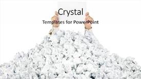  Presentation with pile - Presentation design enhanced with crumpled pile of paper background and a white colored foreground