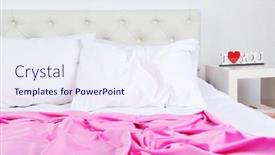  Presentation with linen - PPT theme enhanced with crumpled-pink-linen-on-bed background and a sky blue colored foreground