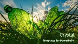  Presentation with plastic bottle pollution - Colorful presentation theme enhanced with crumpled-plastic-bottle backdrop and a tawny brown colored foreground