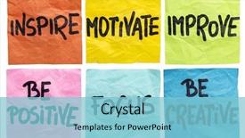  Presentation with creative - Slides featuring crumpled sticky notes with motivation background and a light blue colored foreground