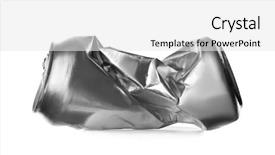  Presentation with tin mining - Amazing PPT theme having crumpled tin can on white backdrop and a white colored foreground