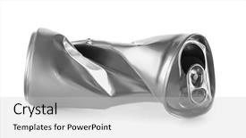  Presentation with tin mining - Slides consisting of crumpled tin can on white background and a light gray colored foreground