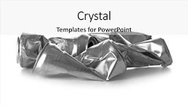  Presentation with background - Presentation theme with crumpled tin cans on white background and a white colored foreground