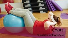  Presentation with effort - Slide set consisting of crunch - side view portrait of young background and a crimson colored foreground